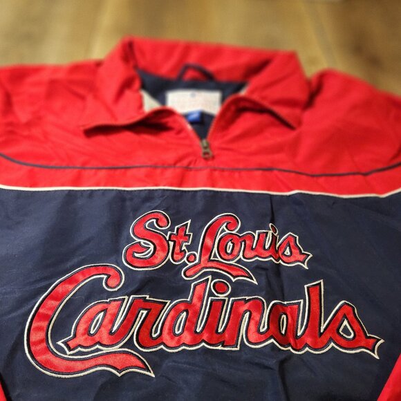 🐦⚾Vtg. MLB St. Louis Cardinals Genuine Merch. Pullover Windbreaker Jacket-L - Picture 3 of 4